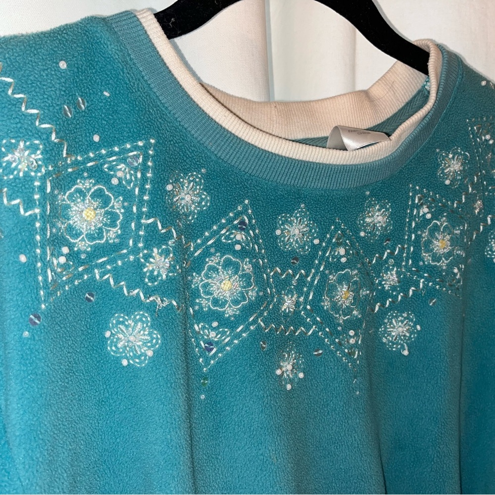 Vintage Alfred Dunner Embroidered Fleece Crewneck